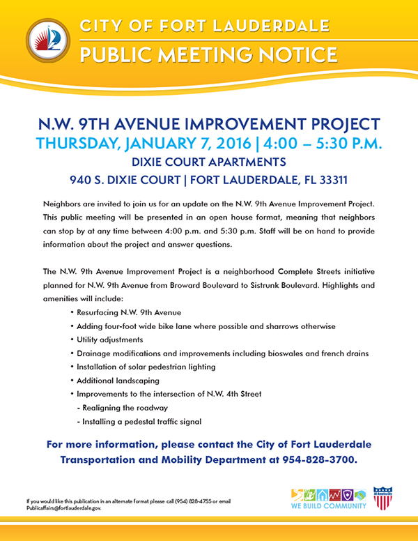  NW 9 Ave Improvement Project Jan 2016 