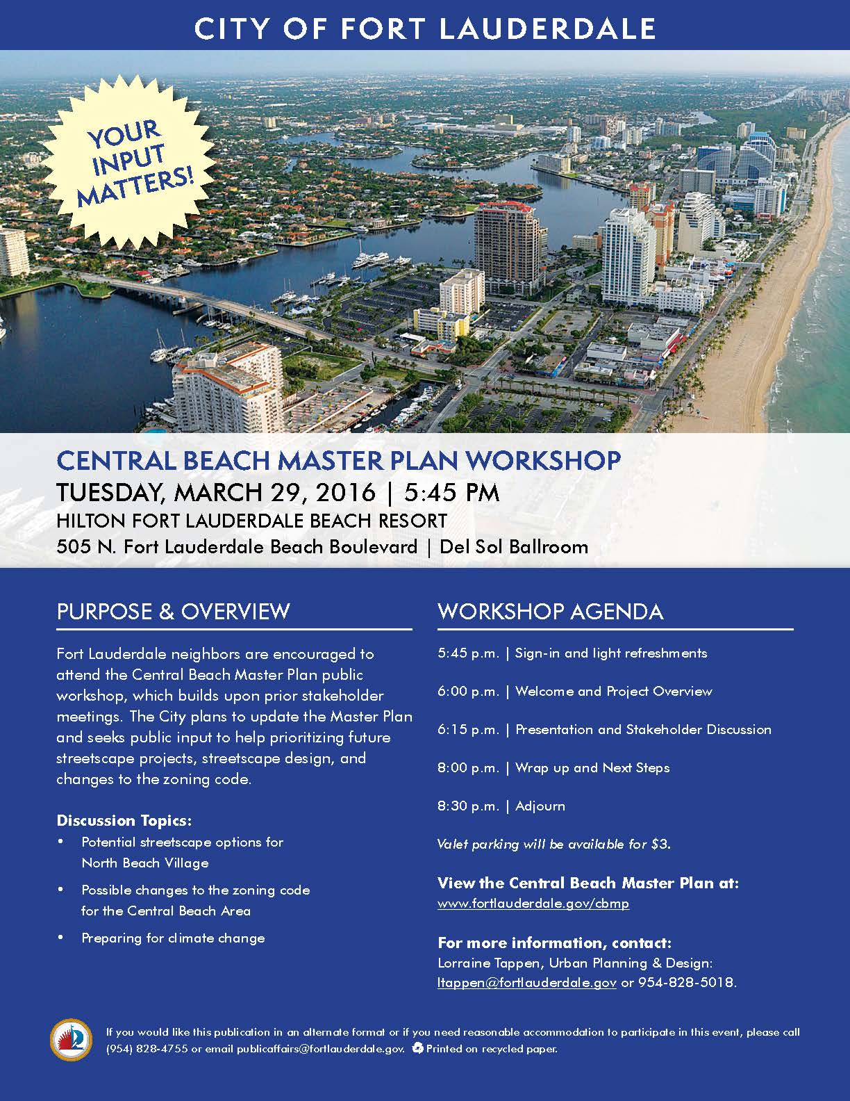 Central Beach Master Plan Workshop 