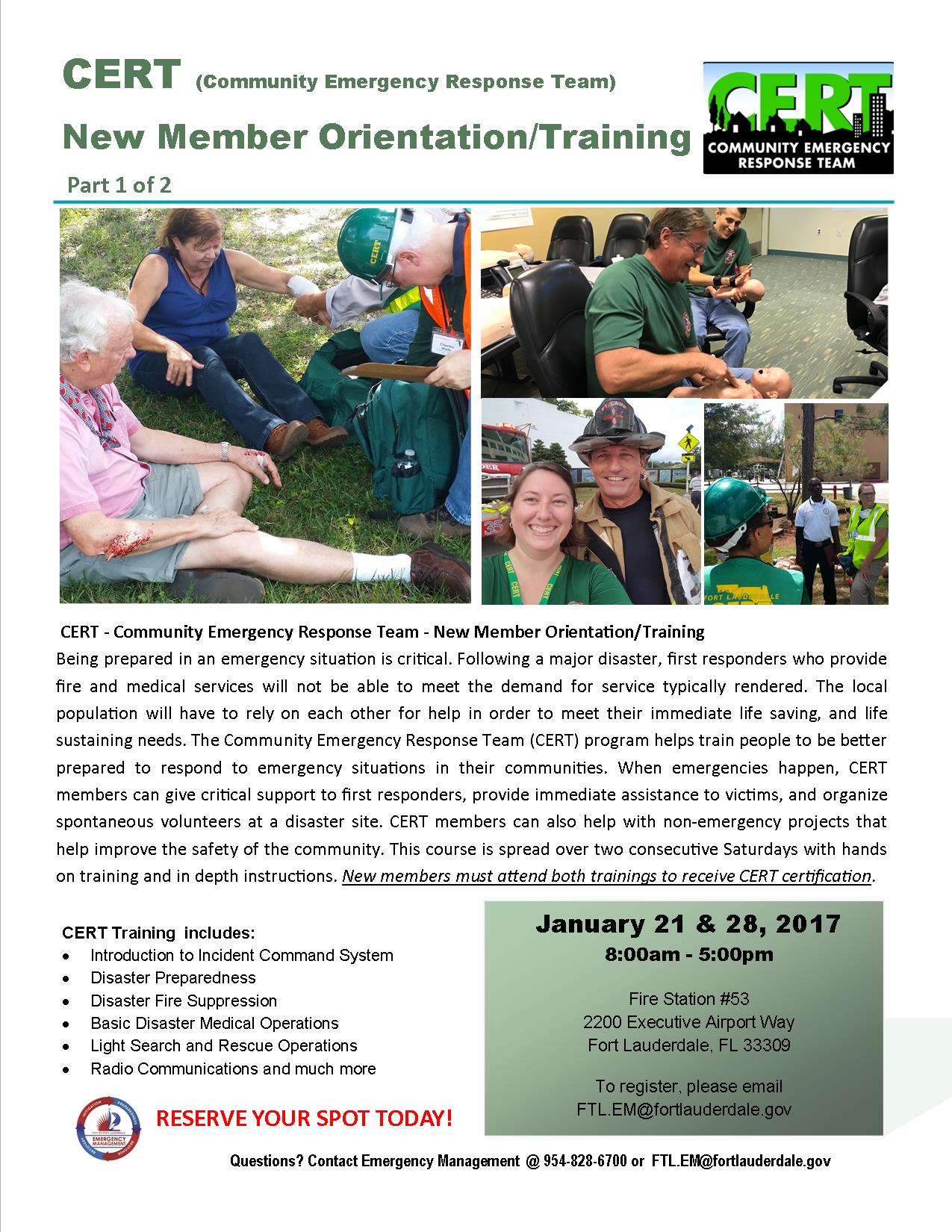 New CERT Orientation Jan 21-28 Final