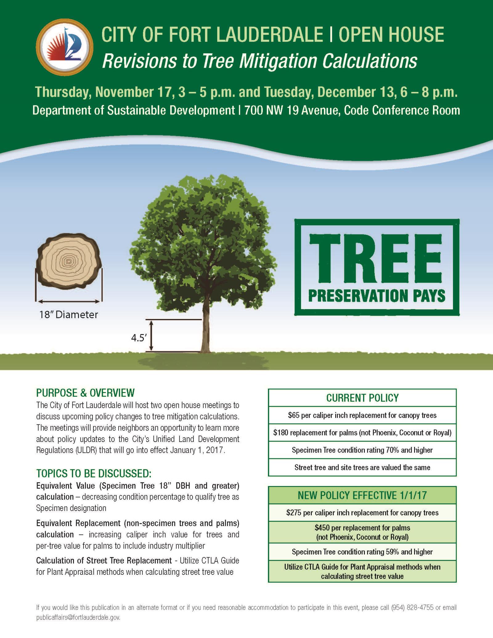 Tree Mitigation Open House