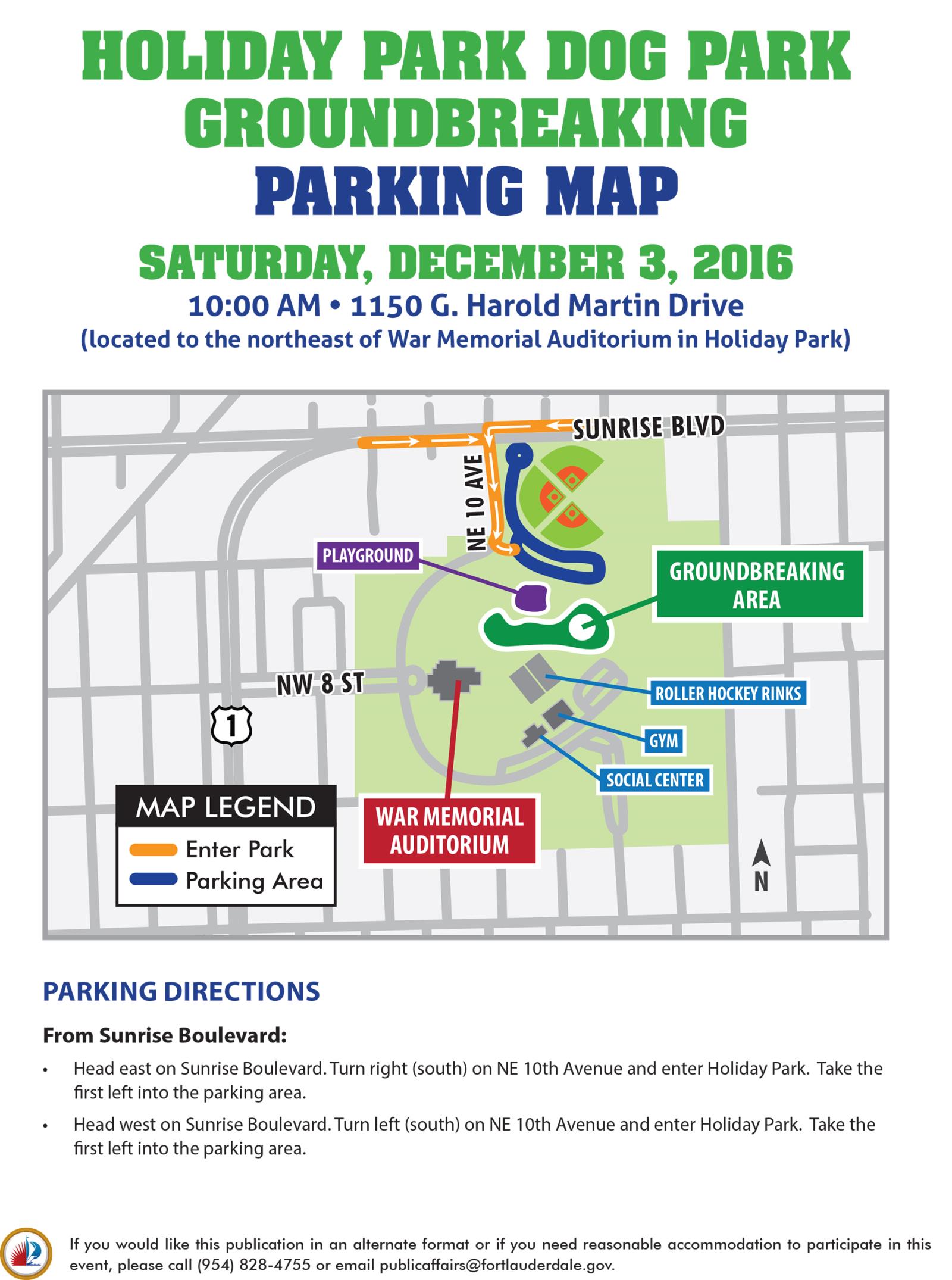 Holiday Park Dog Park Parking Map