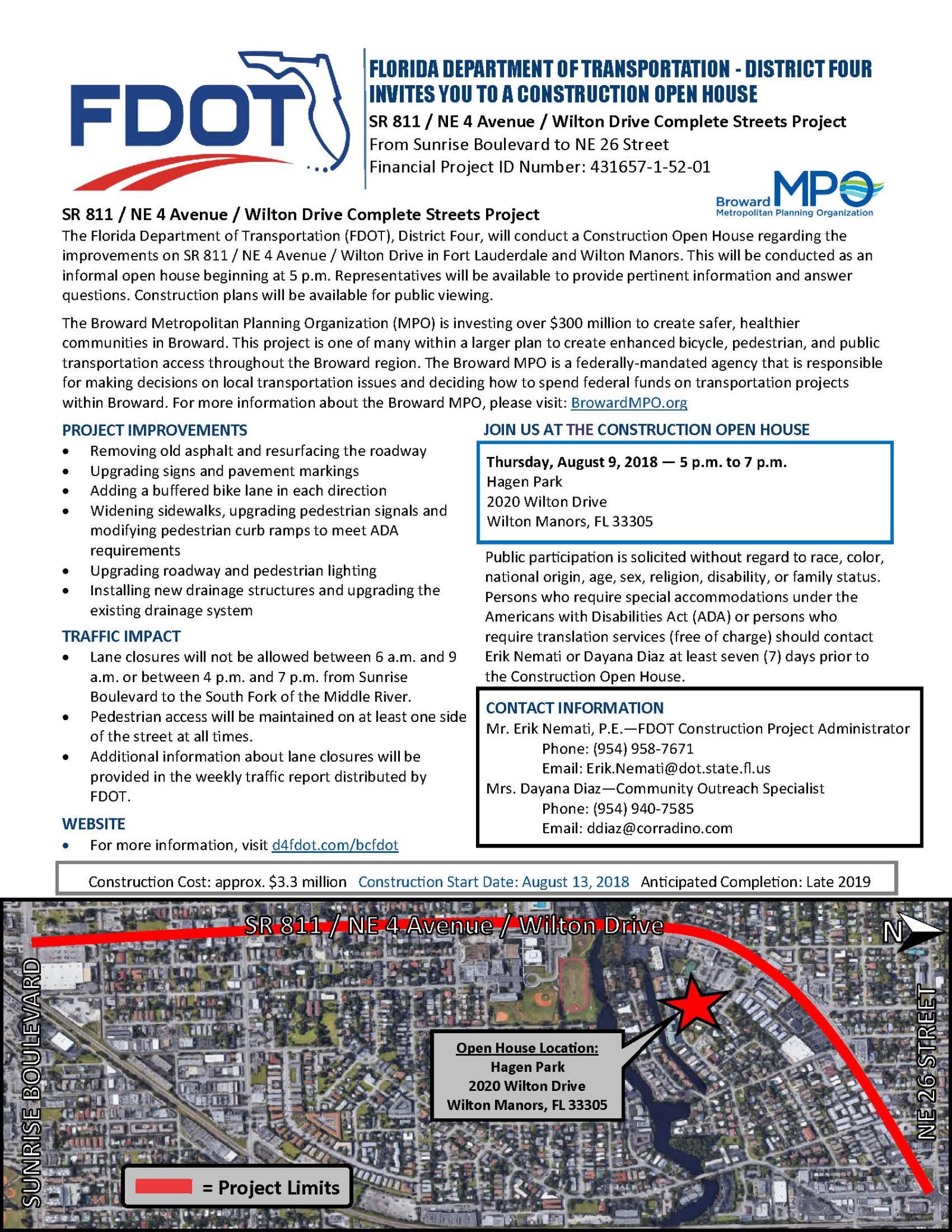 Project Flyer - SR 811 NE 4 Avenue Wilton Drive Complete Streets Project