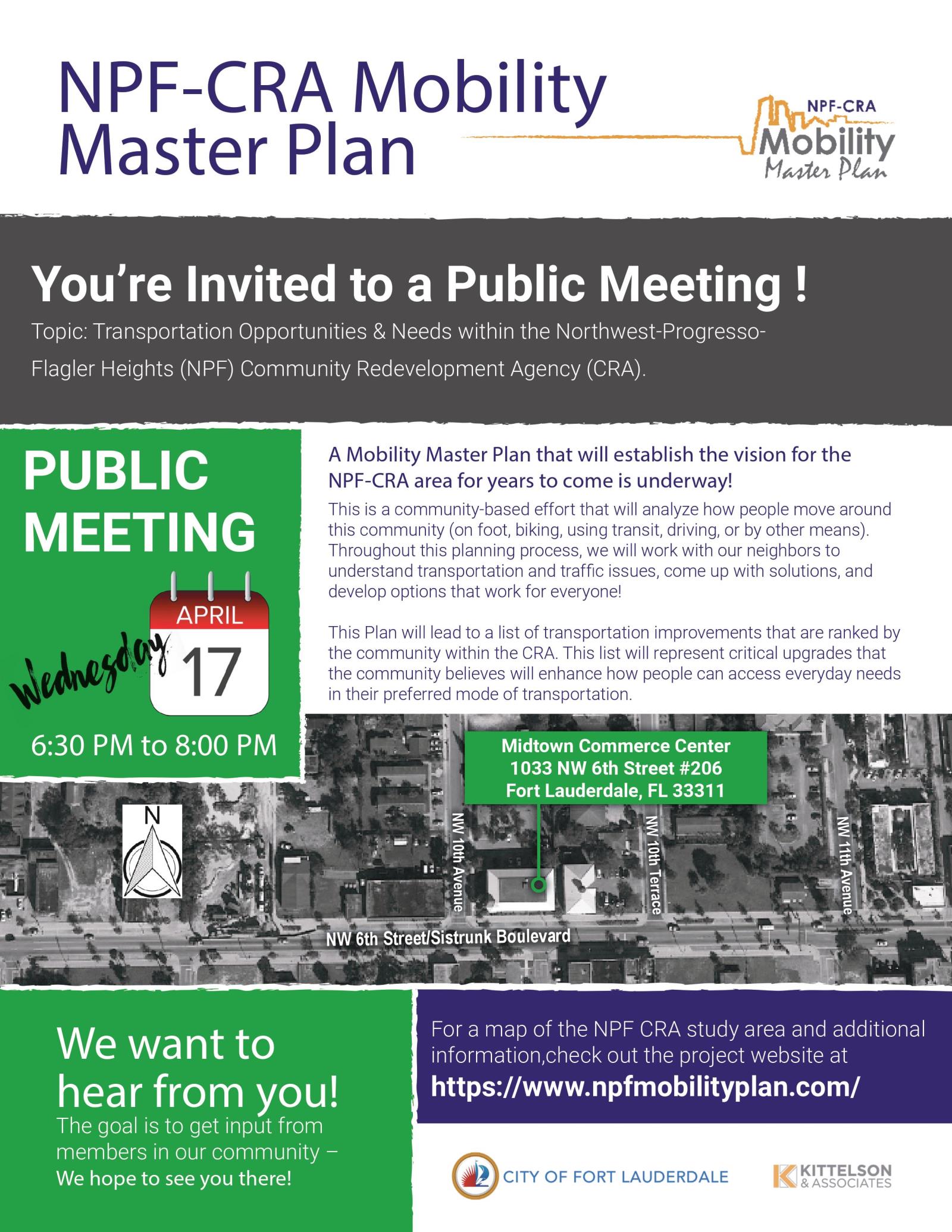 NPF-CRA Mobility Master Plan Public Meeting