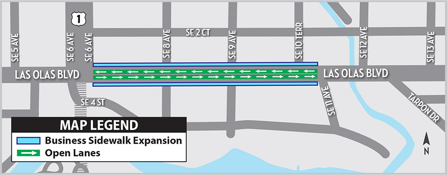 6250 Las Olas Blvd Lanes Closed on Weekends_08132020_MAP ONLY