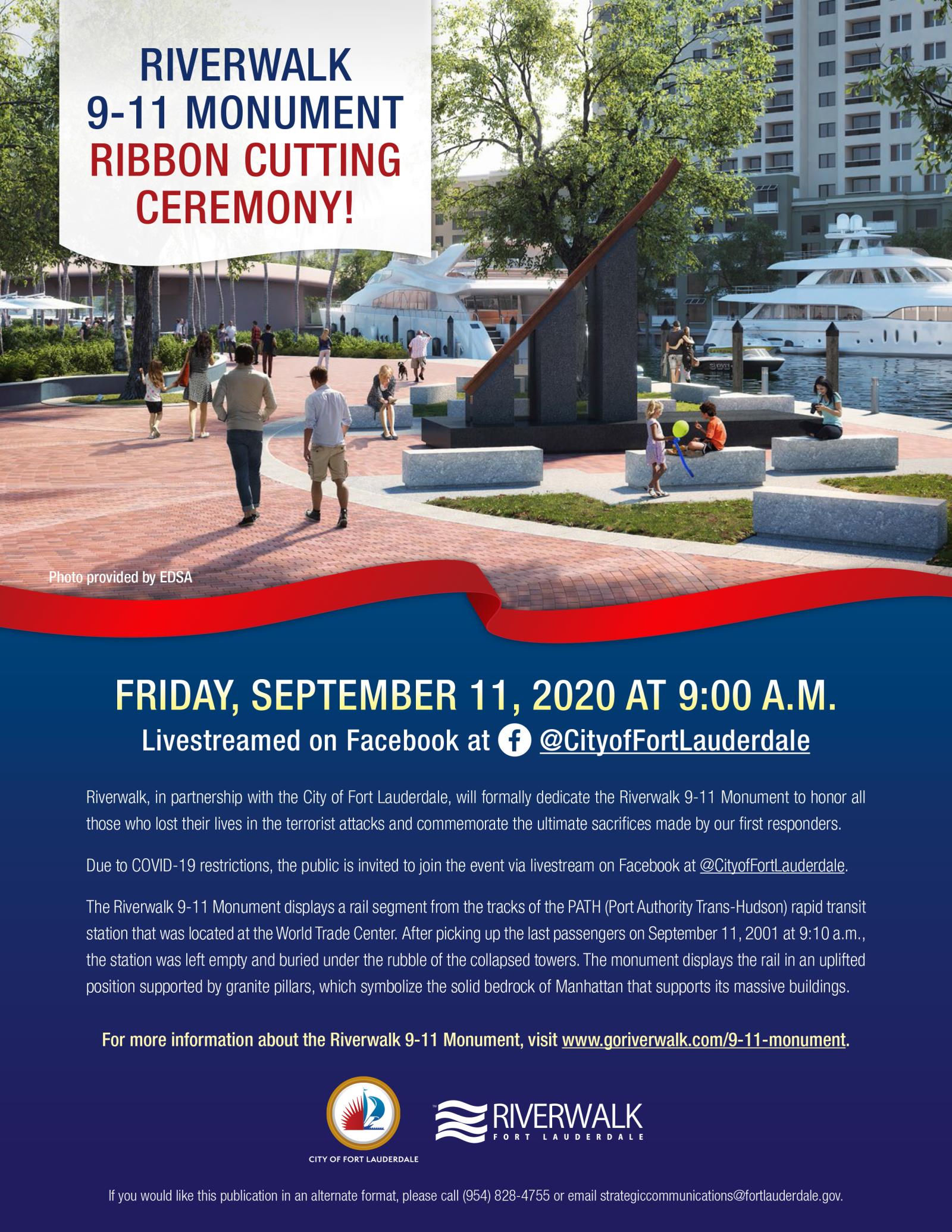 Riverwalk 9-11 Monument Ribbon Cutting 09-11-2020