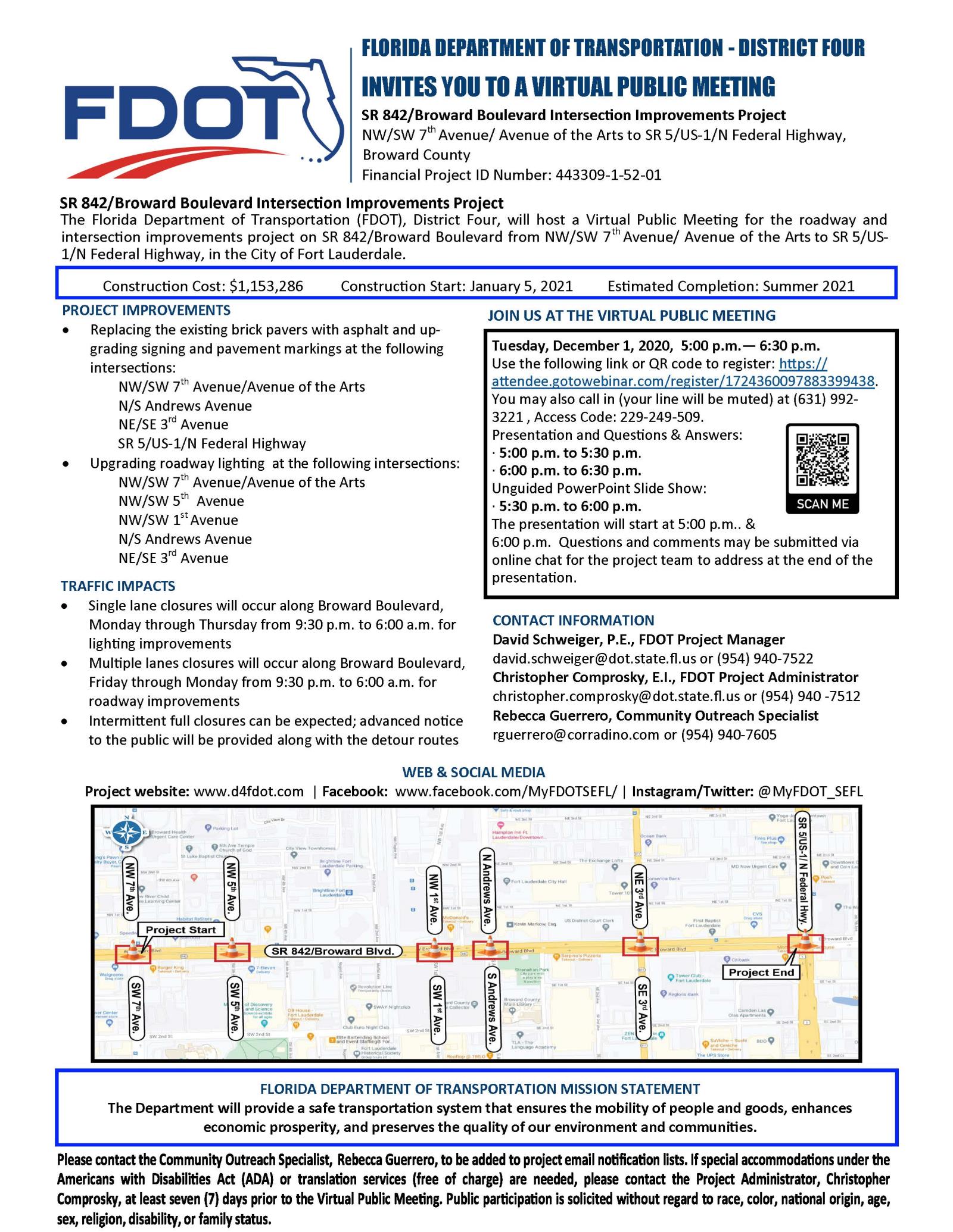 Broward Blvd Intersection Project Info Flyer VPM