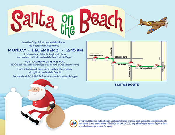 Santa on the Beach Flyer 2015